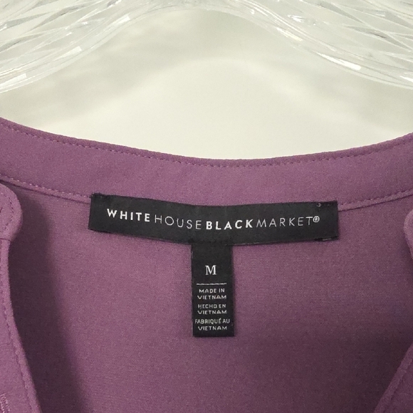 White House Black Market Lavender Ruffle Blouse - Picture 2 of 4